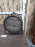 Vintage Oak Wine Barrel & Cradle