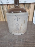 4 gal Blue Ribbon Brand Stoneware Crock Jug