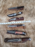 Collection Of 6 Vintage Fixed Blade Knives