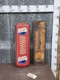 2 Vintage Pepsi-Cola Advertising Thermometers