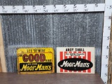 2 Vintage Moor Man's Feed Advertising Signs