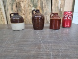 3 Stoneware Crock Mini Jugs