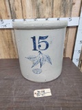 15 gal Union Stoneware Crock Red Wing Ski Oval