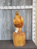 Wooden Hand Carved Red Tail Hawk