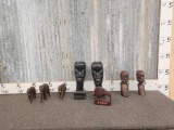 Group Of African & New Zeland Wood Carvings