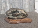 Bronze Painted Black Bear Skull