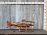 Hand Carved Prehistoric Wooden Fish