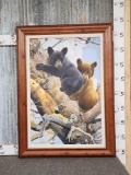 Oil On Canvas Print Bear Cubs In A Tree