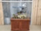 2 Big Reproduction Walleye Chasing Perch Taxidermy Ice Fishing Scene Cabinet Pedestal