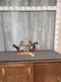 2 Albert's Squirrels Sawing Wood Taxidermy