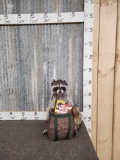 Raccoon With A Basket Full Of Snacks Taxidermy