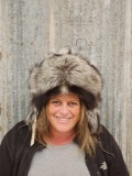 Silver Fox Fur Bomber Style Hat