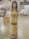 Hand Carved Wooden Indian Maiden