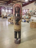 Hand Carved Wooden Cigar Store Indian