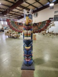 Big Hand Carved Wooden Totem Pole