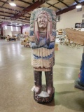 Big Hand Carved Wooden Cigar Store Indian
