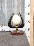 Wildebeest Horn & Ostrich Egg Accent Lamp