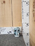 Hand Carved Human Skull In Tree Agate Stone
