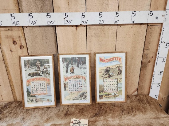 3 Winchester Vintage Replica Advertising Calendars