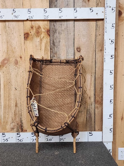 Native American Hand Woven Papoose Basket