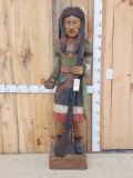 Hand Carved Cigar Store Wooden Indian