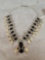 Spectacular Squash Blossom Blaxk Onyx & Mountain Lion Cougar Claw Necklace