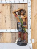 Hand Carved Wooden Cigar Store Indian