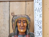 Hand Carved Wooden Cigar Store Indian