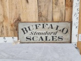 Vintage Buffalo Standard Scales Wooden Advertising Sign
