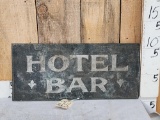Vintage Hotel Bar Single Side Metal Sign