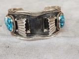 Native American Style Sterling Silver Watch Holder Bracelet Cuff