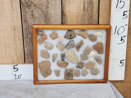 Frame Of Native American Pottery Shards