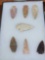 Group Of 7 Stone Points Native American Artifact