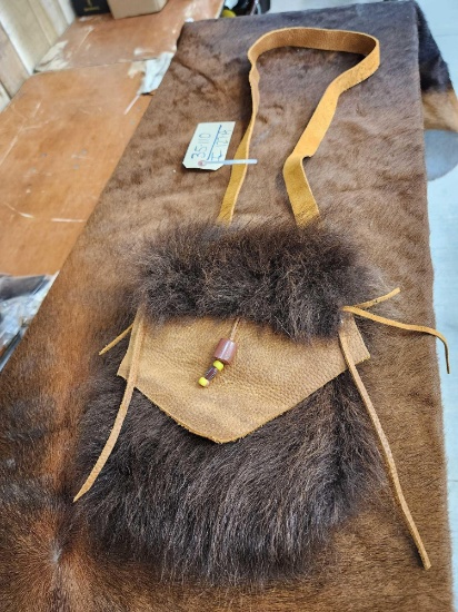Native American Style Buckskin & Buffalo Hide Possibles Bag