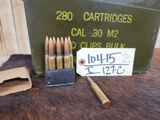 136 Rounds Of Military 30-06 Ammunition