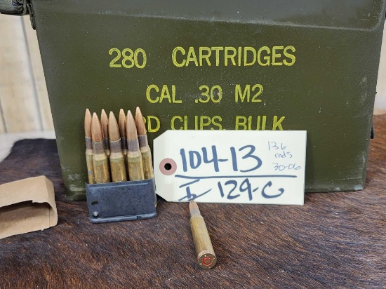 136 Rounds Of Military 30-06 Ammunition