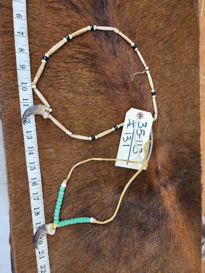 2 Black Bear Claw Necklaces