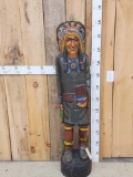 Hand Carved Wooden Cigar Store Indian
