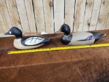 2 Hand Carved Wooden Duck Decoys