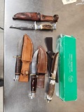 Collection Of 4 Vintage & Modern Fixed Blade Knives