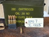 136 Rounds Of Military 30-06 Ammunition