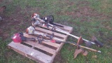 Pallet 4 weedeaters, 1 chainsaw