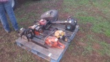 Pallet 3 chainsaws, 2 trimmers, 1 blower