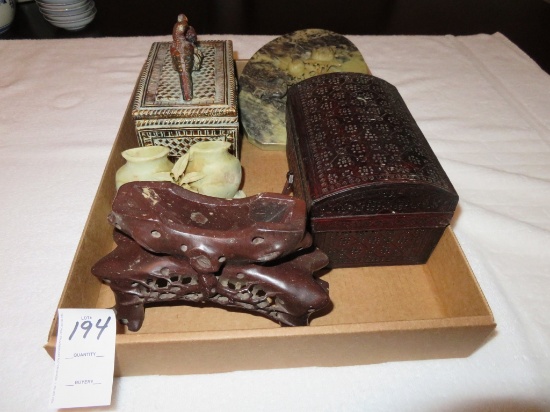 Soap Stone Carvings, Small Boxes