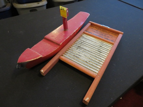 Wooden boat and wash board