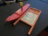 Wooden boat and wash board