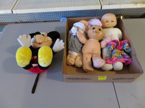Lot of Dolls and Mickey Mouse