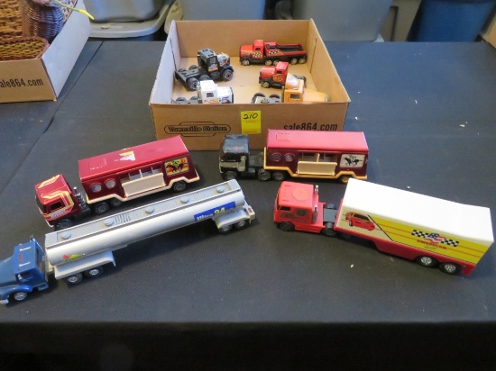 Lot of toy big rigs