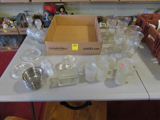 Lot of clear, frosted & cut glass