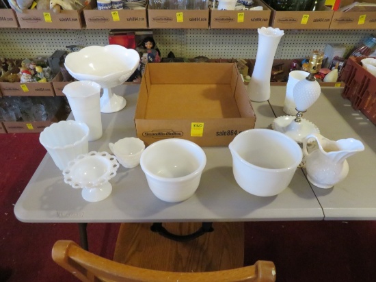 Lot of milk glass